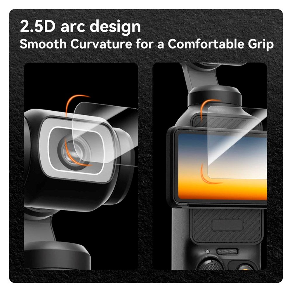 TELESIN - Hærdet Beskyttelsesglas - DJI Osmo Pocket 3 - 2 stk - Gennemsigtig