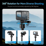 TELESIN 3-i-1 PowerBank Selfie Stick - GoPro Hero 9 / 10 / 11 / 12 / 13 / MAX - Sort