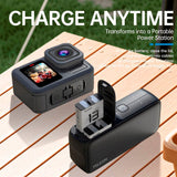 TELESIN - PowerBank Batteri Oplader - GoPro Hero 13 & Smartphones - Sort