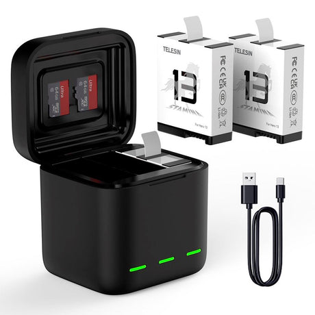 TELESIN - Batteri Opladningscase - GoPro Hero 13 - Sort