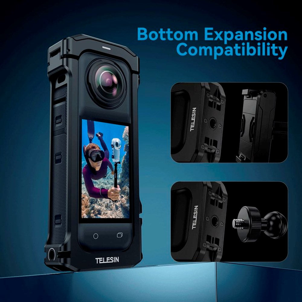 TELESIN - Metal Cage - Insta360 X4 - Sort