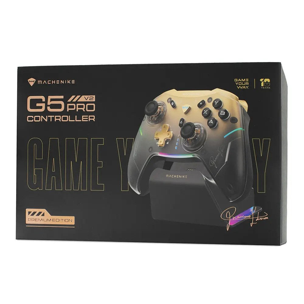 Machenike G5Pro Premium Edition Trådløs Controller inkl. Ladestation - Sort / Guld