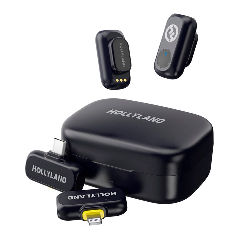 Hollyland Lark A1 Trådløs Mikrofon Combo m. 1 x USB-C RX & 1 x Lightning RX - Sort