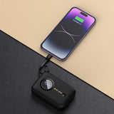 Dudao PowerBank m. Indbygget USB-C Kabel & Lightning Kabel - 10.000 mAh - Sort