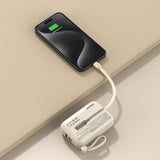 Dudao PowerBank m. Indbygget USB-C Kabel & Lightning Kabel - 10.000 mAh - Beige