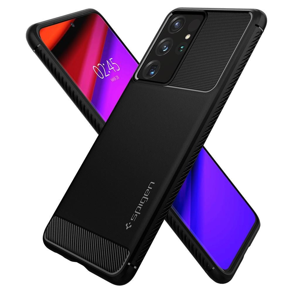 Samsung Galaxy S21 Ultra Spigen Rugged Armor Deksel - Svart