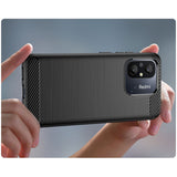 Xiaomi Redmi 12C Tech-Protect fleksibelt plastkarbon bakdeksel - svart