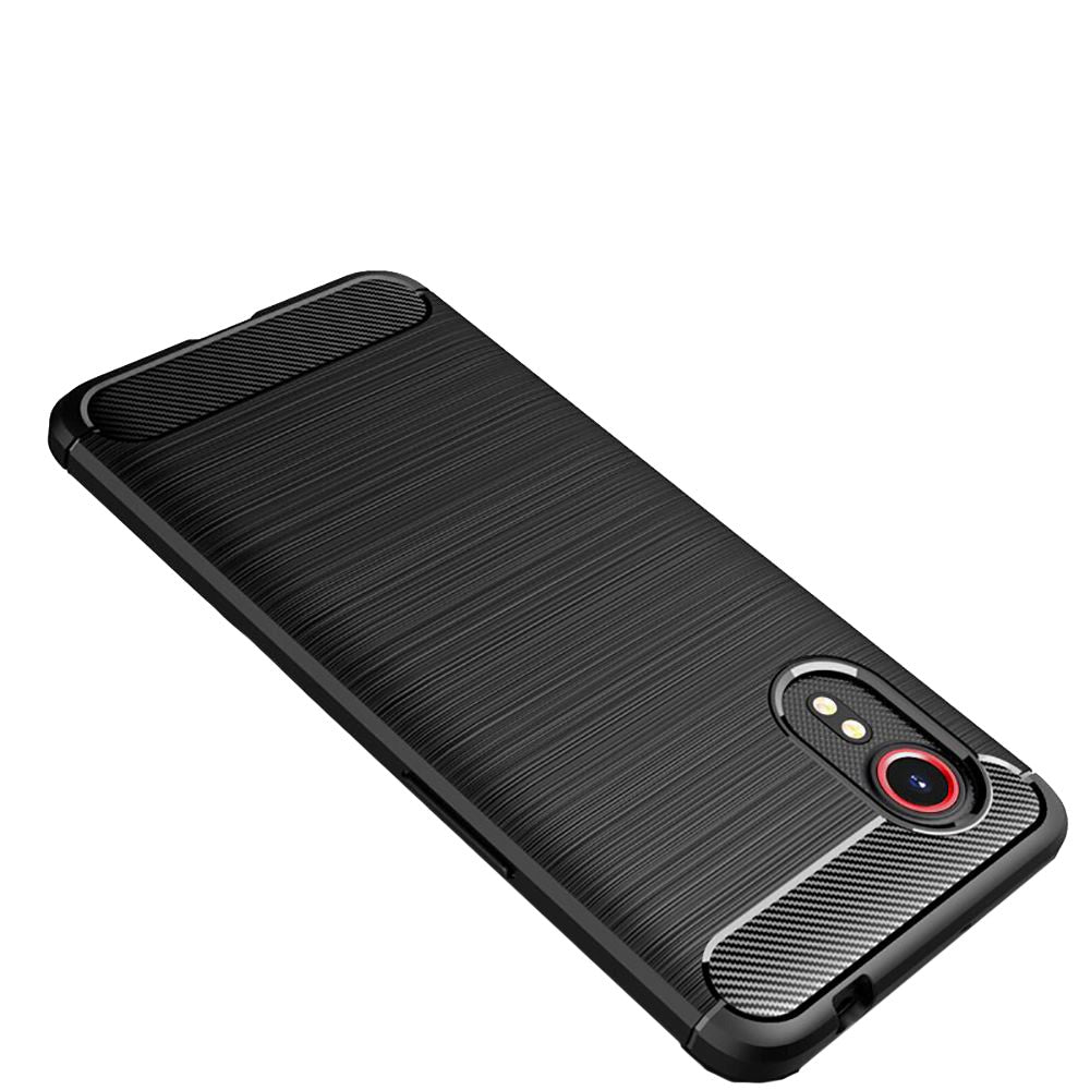 Samsung Galaxy Xcover 5 Tech-Protect fleksibelt plastkarbondeksel - svart