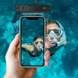 Tech-Protect Universal Waterproof Case Etui - Blå / Gennemsigtig (Maks. Mobil: 163 x 90 x 10 mm)