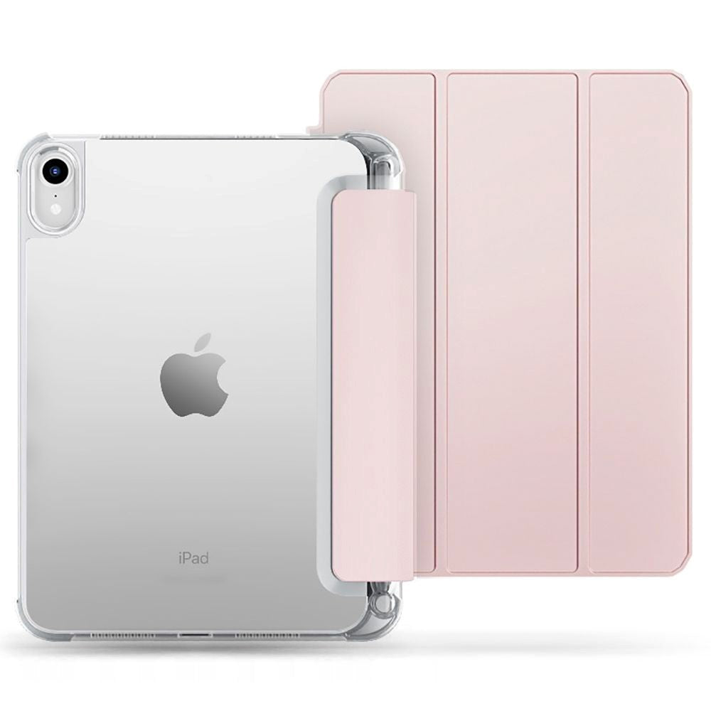 iPad 11" (2025) / iPad 10,9" (2024/2022) Tech-Protect SC Hybrid Tri-fold deksel i kunstskinn - rosa / gjennomsiktig