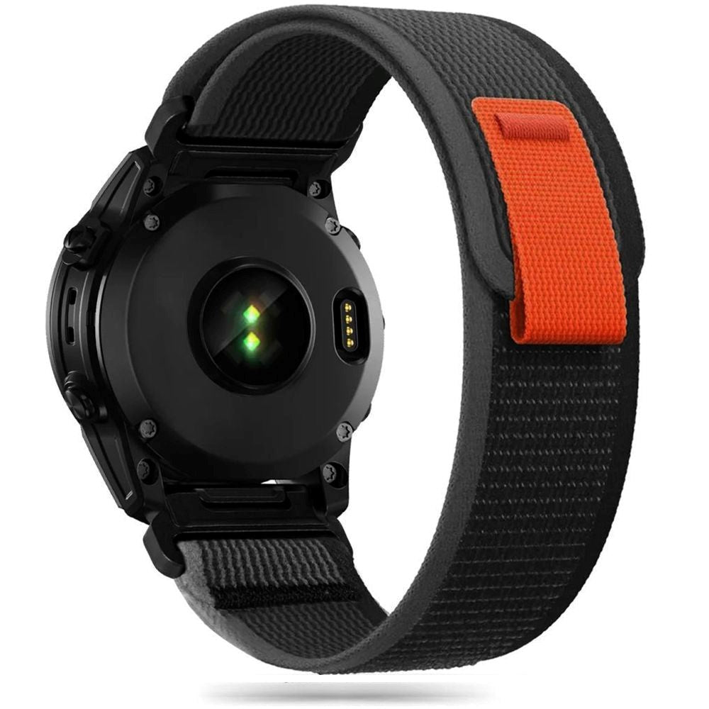 Universal Garmin 22mm QuickFit Tech-Protect Nylon Pro Strap - Svart / Oransje