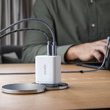 Epico Vegglader PD 45W med 2 x USB-C - Hvit