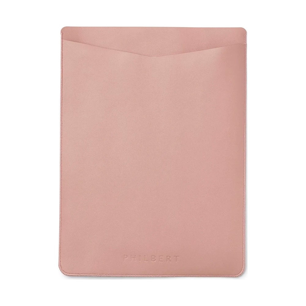 Philbert UltraSlim Vegan Leather Sleeve m. Stropp for MacBook / Laptop 15" (35,5 x 25 x 2 cm) - Rosa