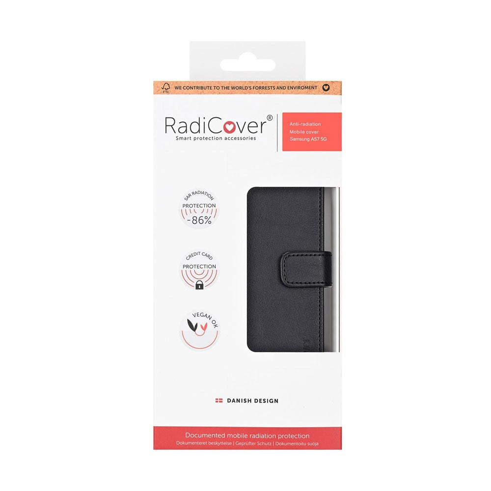 RadiCover Samsung Galaxy A57 Anti Stråling Kunstlæder Flip Cover - Sort