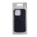 GEAR iPhone 13 Pro Onsala Collection Skinn bakdeksel m. Kortlomme - Sort