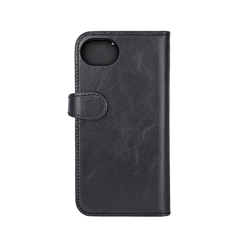 Buffalo - iPhone 16e - 2-i-1 Ægte Læder Flip Cover - Sort