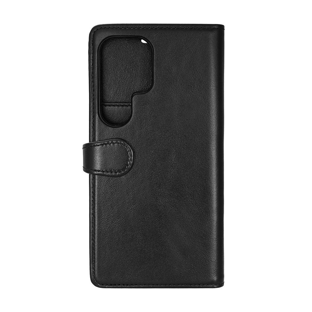 Buffalo Samsung Galaxy S26 Ultra 2-i-1 Flip Cover - Ægte Læder - MagSafe Kompatibel - Sort