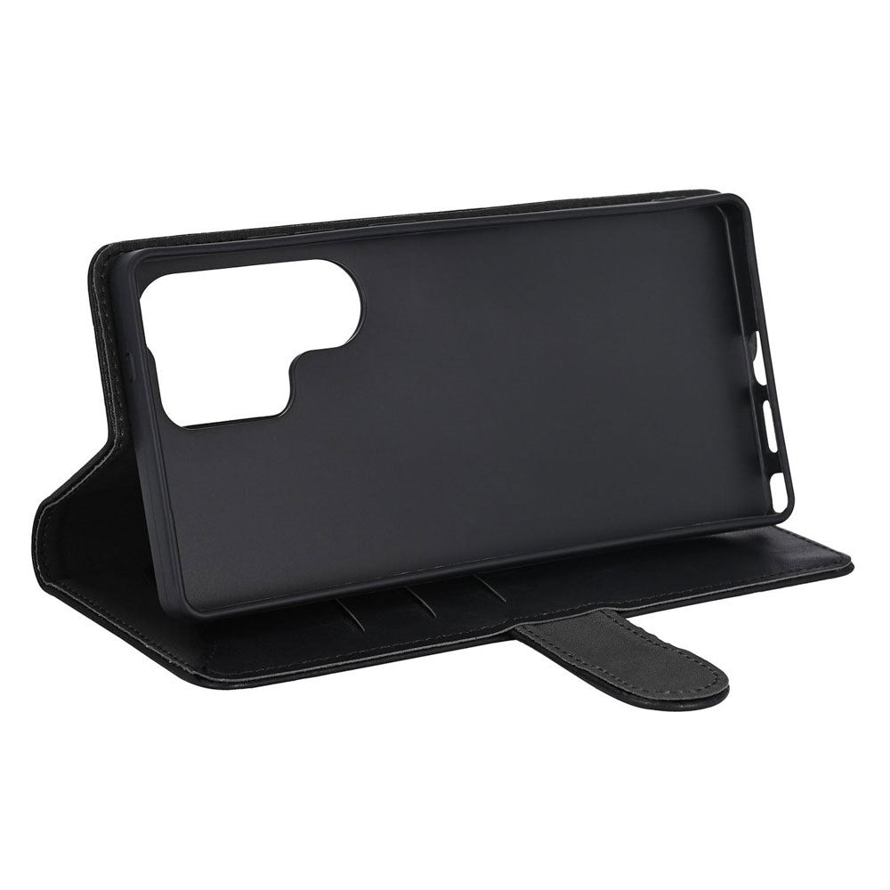 GEAR Samsung Galaxy S26 Ultra Kunstlæder Flip Cover m. Kortholder & Ståfunktion - MagSafe Kompatibel - Sort
