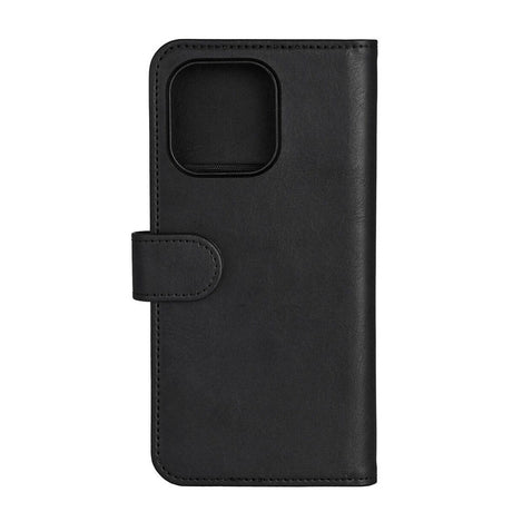 iPhone 16 Pro Max GEAR Leather Flip Cover 2-i-1 w. Lommebok 3 kort - MagSafe-kompatibel - Svart