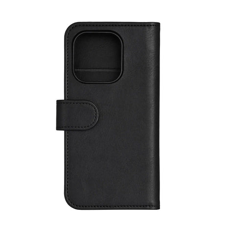 iPhone 16 Pro GEAR Leather Flip Cover 2-i-1 w. Lommebok 3 kort - MagSafe-kompatibel - Svart