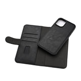 iPhone 16 Plus GEAR Leather Flip Cover 2-i-1 w. Lommebok 3 kort - MagSafe-kompatibel - Svart
