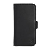 iPhone 16 GEAR Leather Flip Cover 2-i-1 w. Lommebok 3 kort - MagSafe-kompatibel - Svart