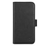 iPhone 15 Pro GEAR Leather Flip Cover 2-i-1 w. Lommebok 7 kort - Svart