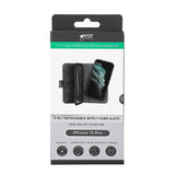 iPhone 15 Pro GEAR Leather Flip Cover 2-i-1 w. Lommebok 7 kort - Svart