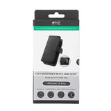 iPhone 15 Pro GEAR Leather Flip Cover 2-i-1 w. Lommebok 3 kort - Svart