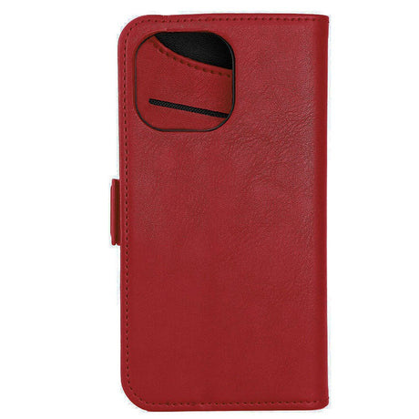 GEAR iPhone 15 Pro Leather Flip Cover m. Lommebok - MagSafe-kompatibel - Rød