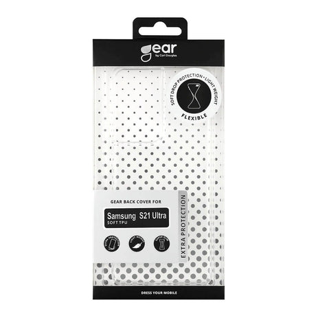 Samsung Galaxy S21 Ultra GEAR Fleksibelt Plastik Bagside Cover - Gennemsigtig