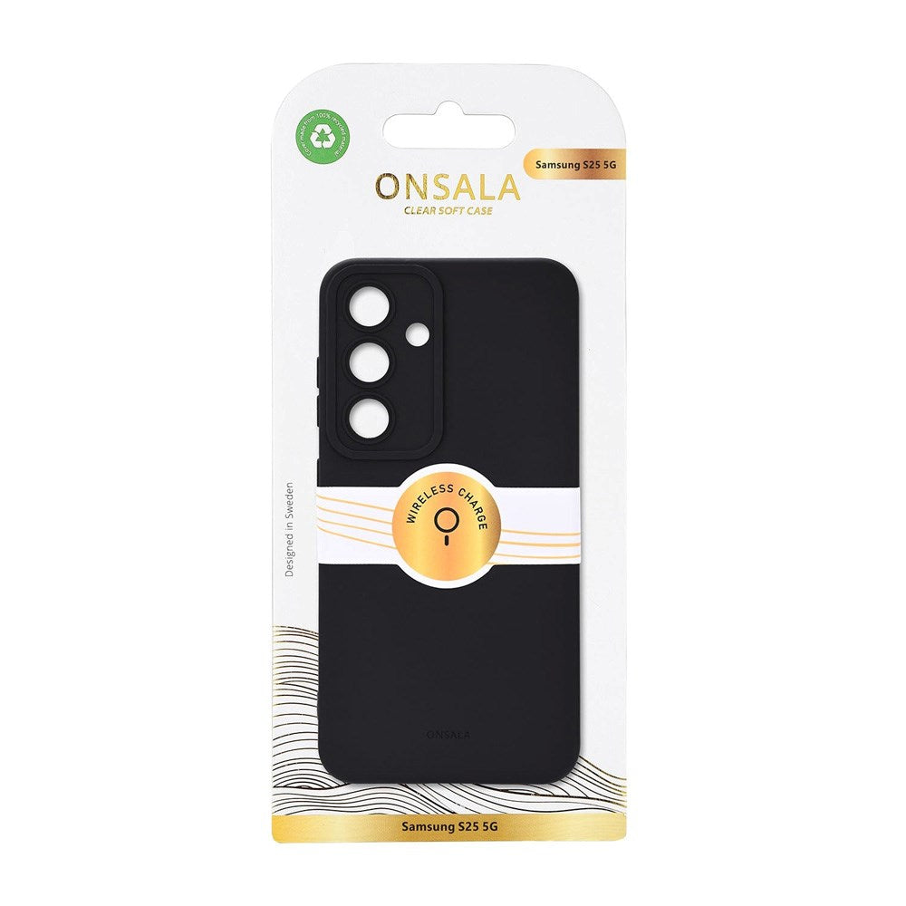 Onsala Samsung Galaxy S25 Silikone Touch Mobil Cover - Black