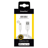 Smartline USB-A til Lightning-kabel 1 m. - Hvit