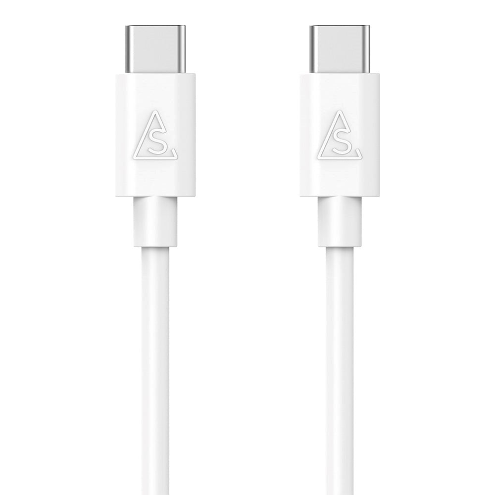 Smartline (3A/15W) USB-C til USB-C-kabel 1 m. - Hvit