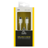 Smartline (3A/15W) USB-C til USB-C-kabel 2 m. - Hvit