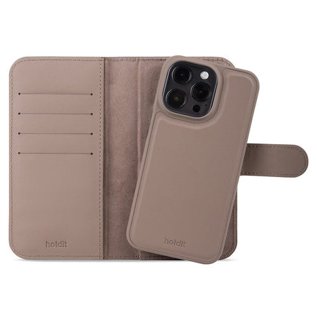 Holdit iPhone 15 Pro Lommebokveske Magnet Plus - Flip Cover - Mocha Brown