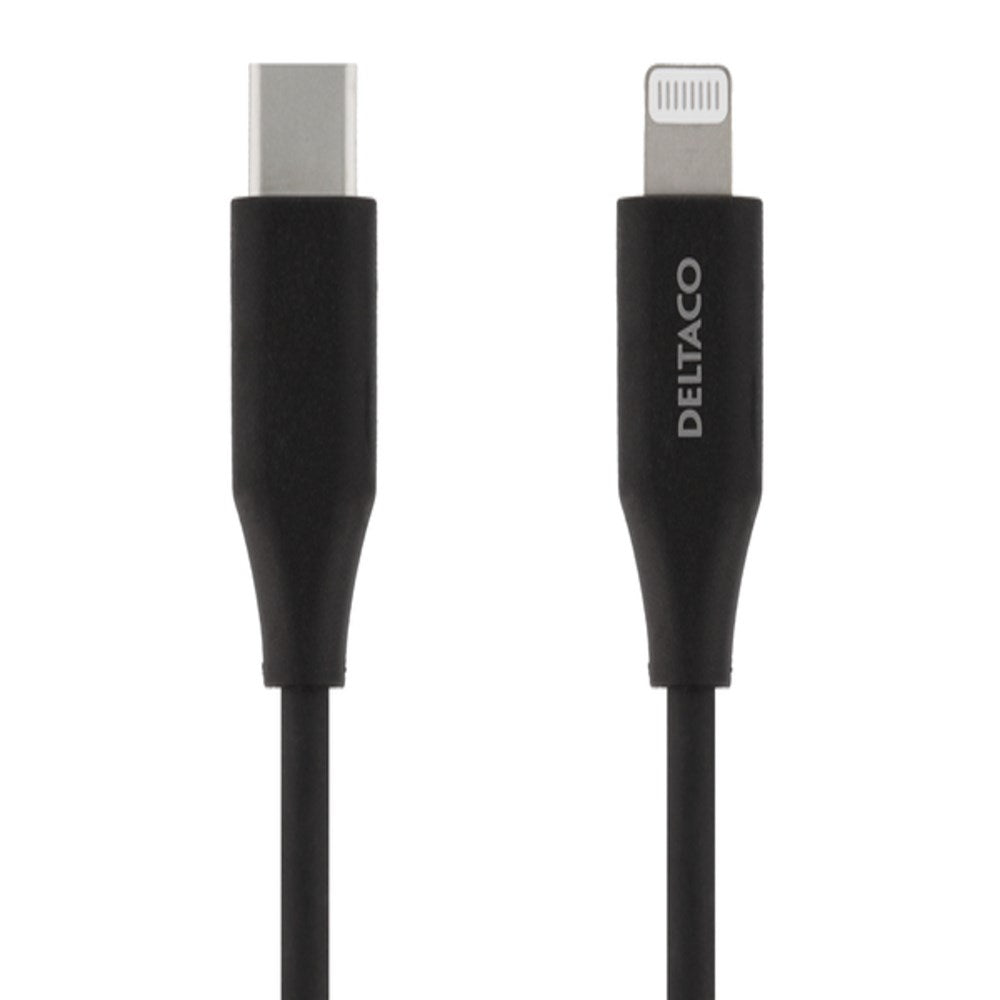 Deltaco USB-C til Lightning Kabel - 18W / 2m - Sort