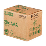 Ultimate Alkaline - Deltaco - 20 x AAA Batterier