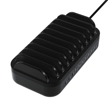 Deltaco Docking Station 10 Port 120W m. 7 x USB-A og 3 x USB-C - Svart