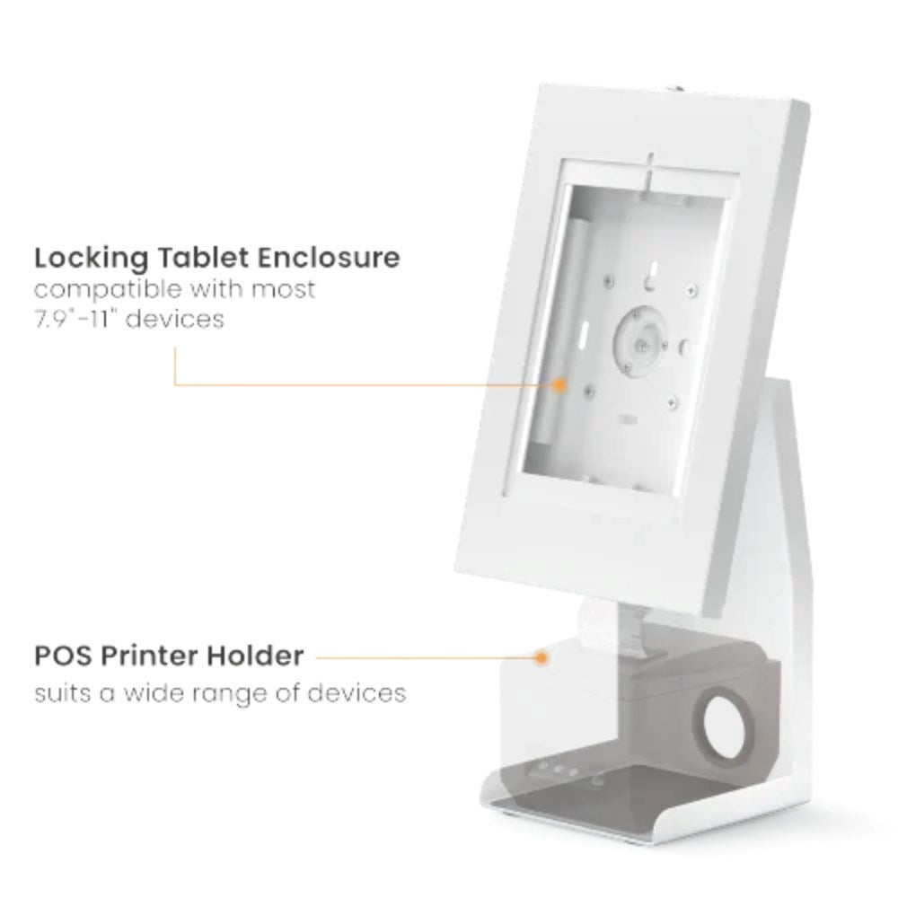 Deltaco Bordstander til Tablet op POS-printer - Hvid