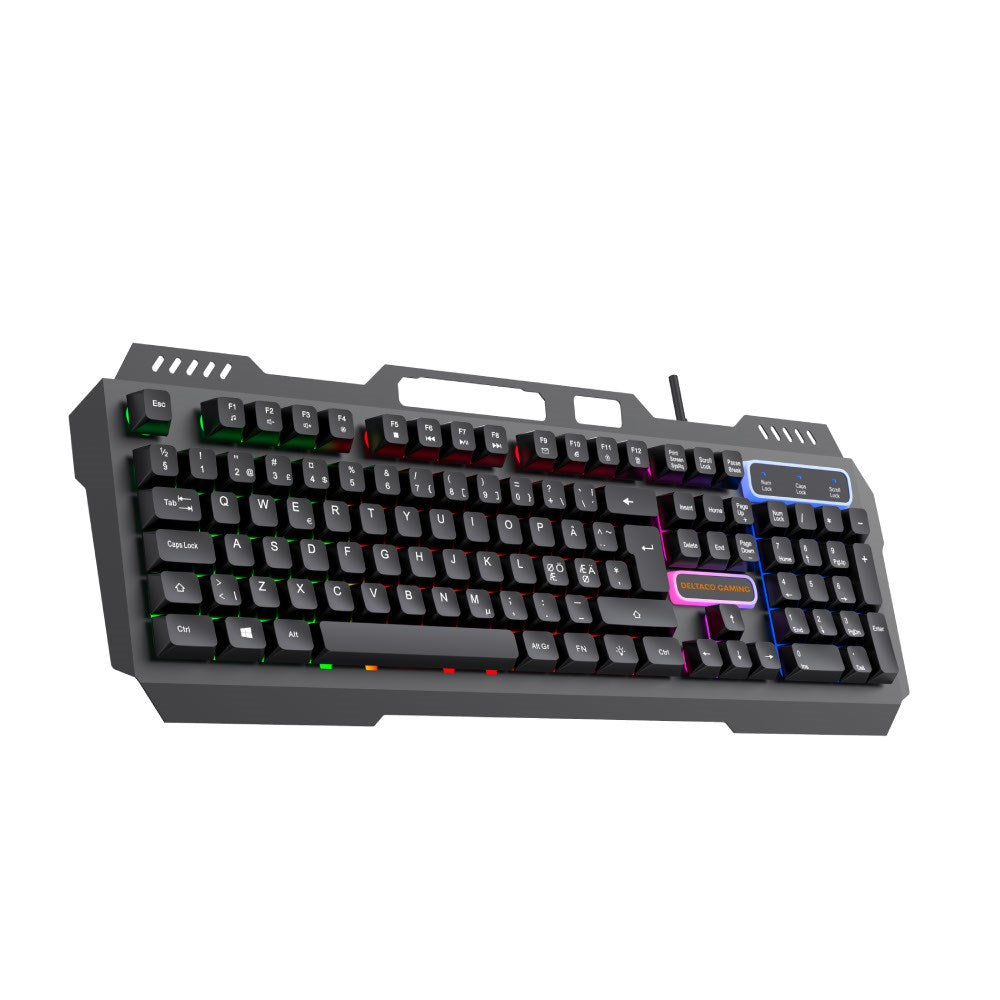 Deltaco DK130 Gaming Tastatur med Regnbuelys - Nordisk Layout - Sort