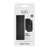 iPhone 17 Pro X2O Mag Wallet Flip Case m. Indbygget Kortholder - Sort