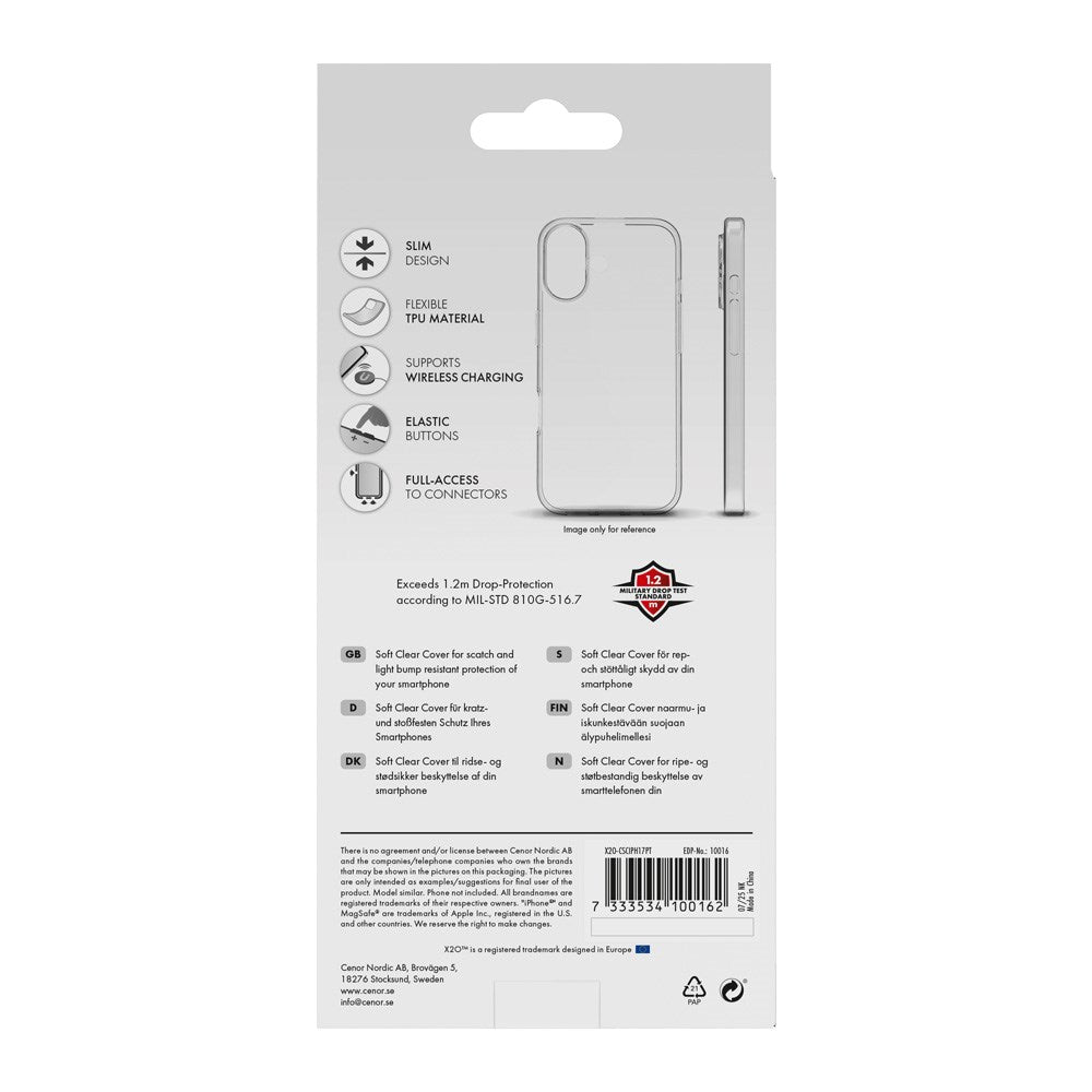 iPhone 17 Pro X2O Super Slim Mobil Cover - Gennemsigtig