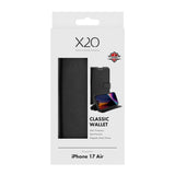 iPhone Air X2O Classic Wallet Flip Case m. Pung & Ståfunktion - Sort
