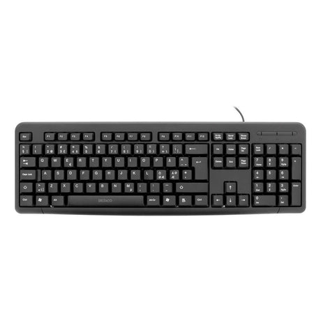 Deltaco kablet tastatur m. Nordic Layout - Svart
