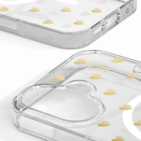 iPhone 16 iDeal Of Sweden gjennomsiktig deksel - MagSafe-kompatibel - Golden Hearts