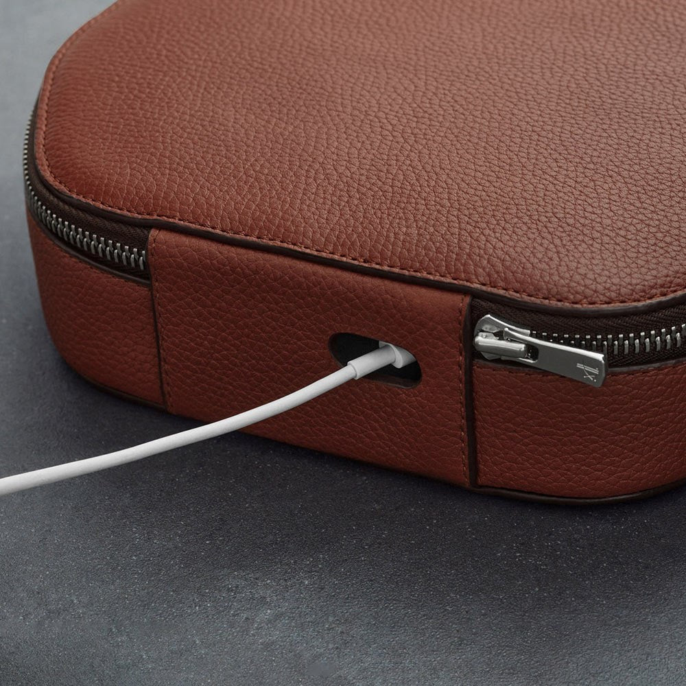 Woolnut AirPods Max ekte skinnveske - brun