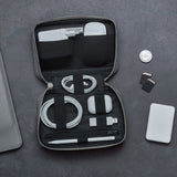 Woolnut Tech Oganizer i Ægte Læder - Grå