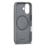 iPhone 16 WOOLNUT Bakdeksel i ekte skinn - MagSafe-kompatibelt - Grå