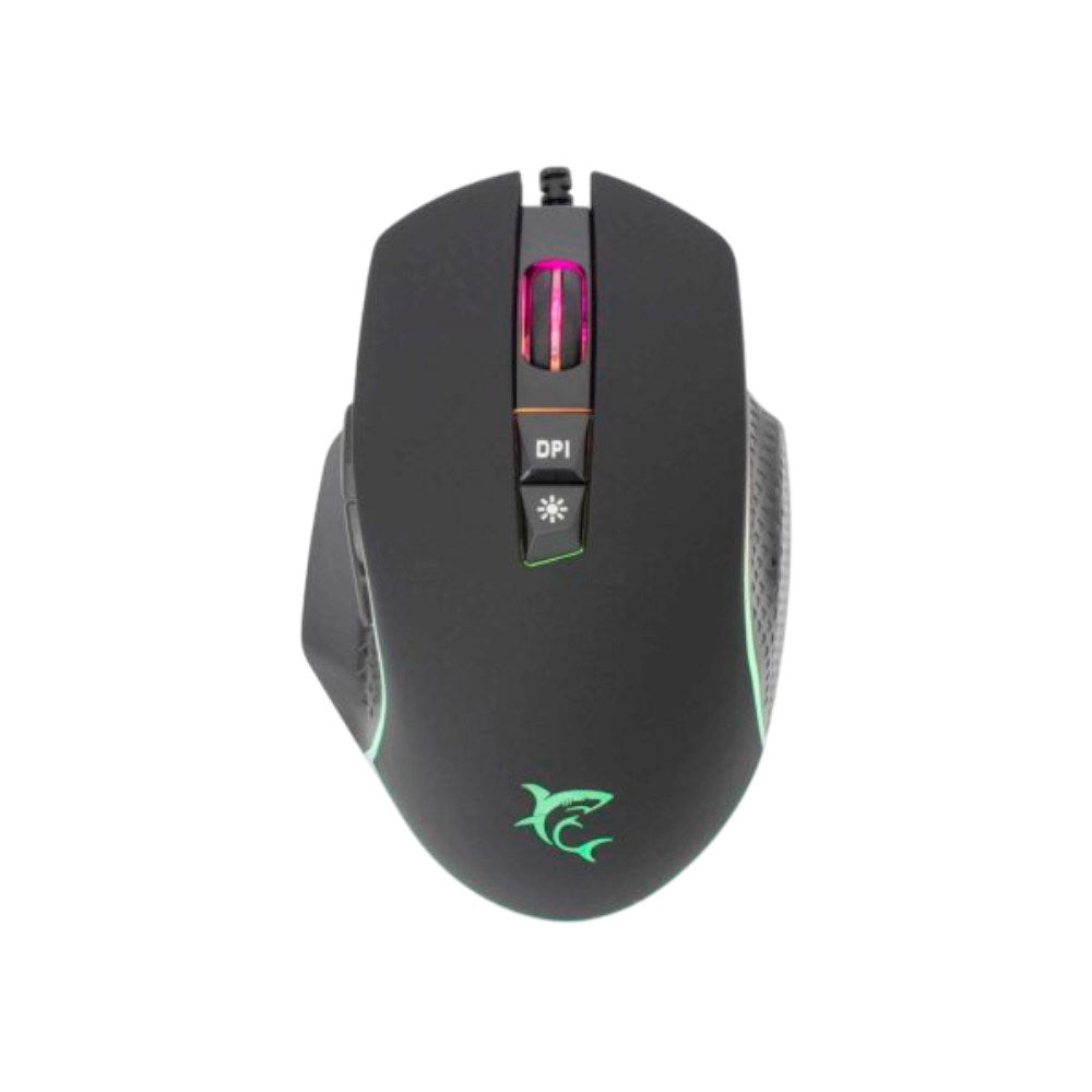 White Shark GARETH Gaming Mus 6.400dpi m. Lys - Sort